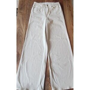 Good American Jeans Womens 4 White Light Wash High Rise Wide Leg Stretch Denim